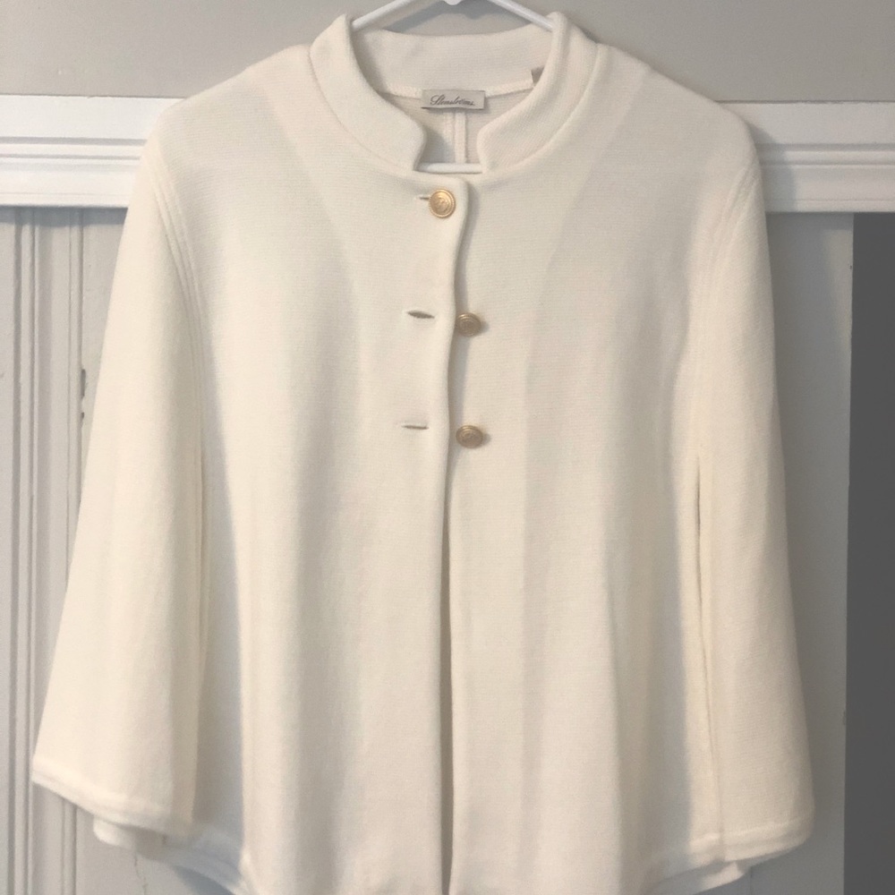 Strenstroms off-white gold button wedding cape, size L